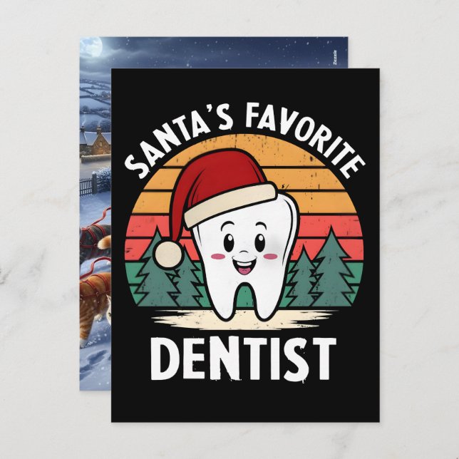 Santas Favorite Dental Hygienist Saves Christmas  Helg Vykort (Fram/baksida)