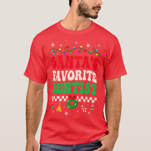 Santas Favorite Dentist Retro jul T Shirt