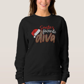 Santa's Favorite Diva Leopard jul God jul T Shirt