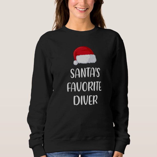 Santas Favorite Diver Christmas  Diving T Shirt (Framsida)