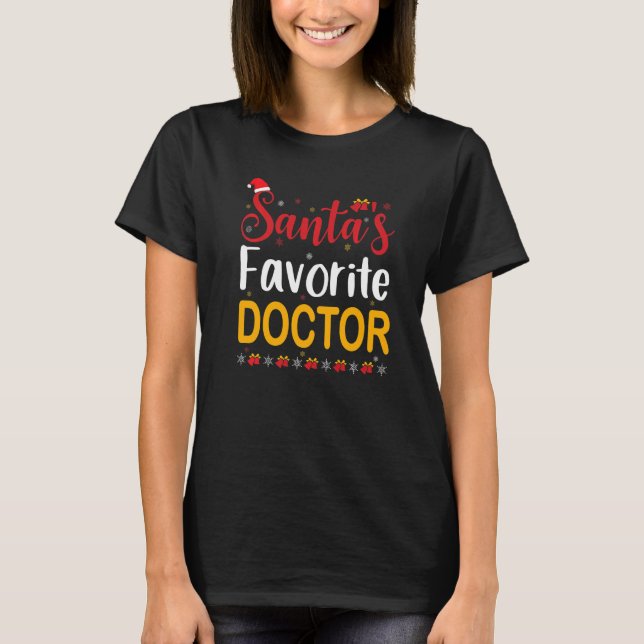 Santa's Favorite Doktor Matching Family Pajama Chr T Shirt (Framsida)
