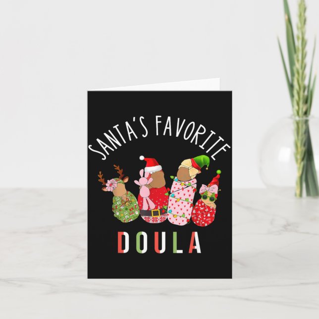 Santa's Favorite Doula Nurse Christmas Stpartum Mi Kort (Framsida)