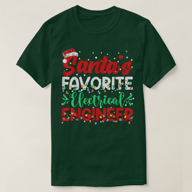 Santas Favorite Electrical Ingenjör Santa Hat Chri T Shirt (Design framsida)