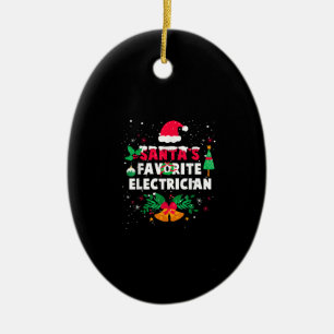 Santas Favorite Electrician jul Julafton Gift Julgransprydnad Keramik