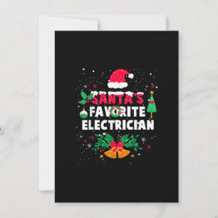Santas Favorite Electrician Julafton Gift Anteckningskort