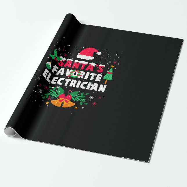 Santas Favorite Electrician Julafton Gift Presentpapper (Utrullad)