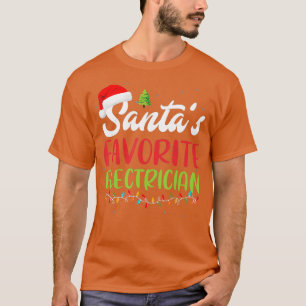 Santas Favorite Electrician Santa Hat T Shirt