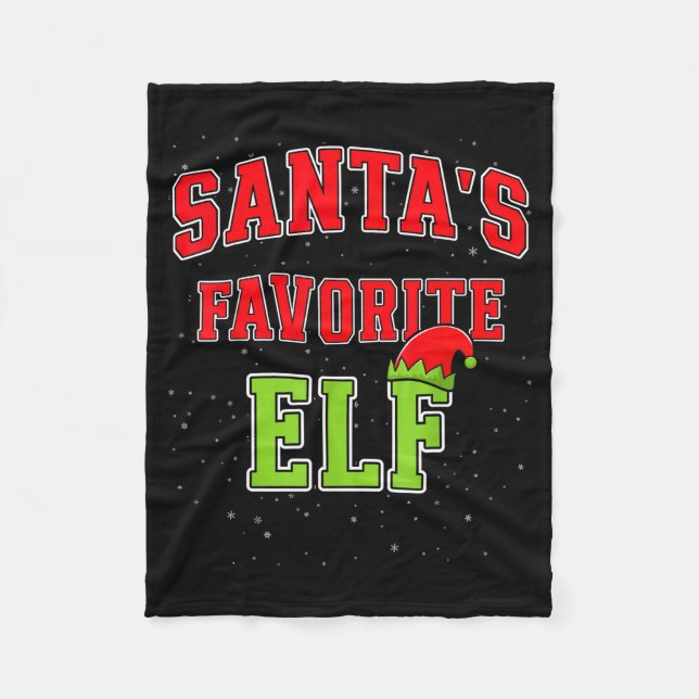 Santa's Favorite Elf Christmas Family Matching Gro Fleecefilt (Framsidan)