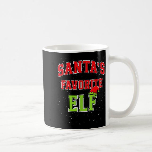 Santa's Favorite Elf Christmas Family Matching Gro Kaffemugg (Höger)