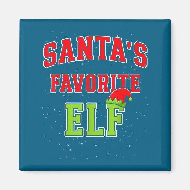 Santa's Favorite Elf Christmas Family Matching Gro Magnet (Framsidan)