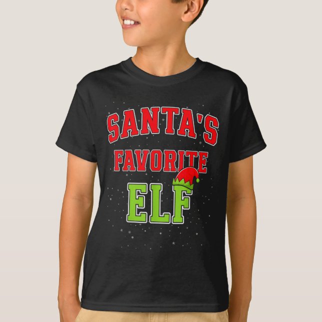 Santa's Favorite Elf Christmas Family Matching Gro T Shirt (Framsida)