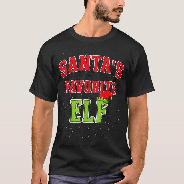 Santa's Favorite Elf Christmas Family Matching Gro T Shirt (Framsida)