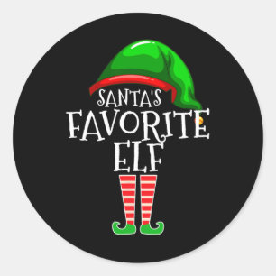 Santa's Favorite Elf Group Matching Family Christm Runt Klistermärke