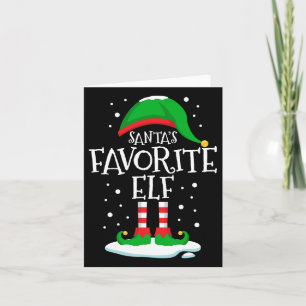 Santa's Favorite Elf-julfamiljen Matching Xma Kort