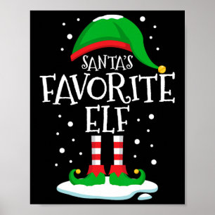Santa's Favorite Elf-julfamiljen Matching Xma Poster