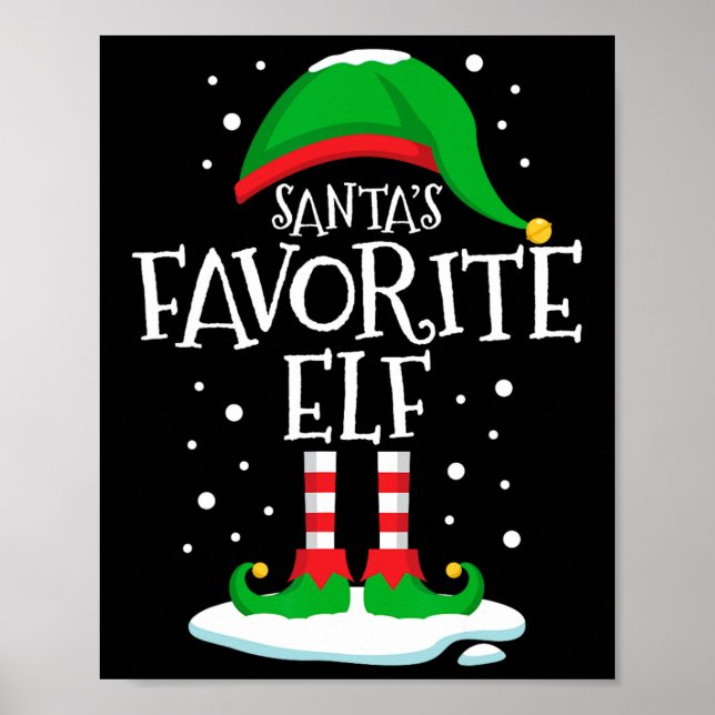 Santa's Favorite Elf-julfamiljen Matching Xma Poster (Framsidan)