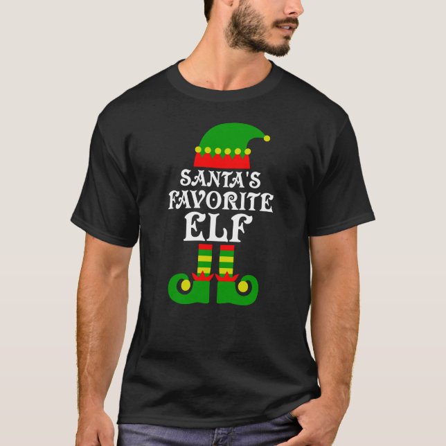Santa's Favorite Elf-jultomten T Shirt (Framsida)