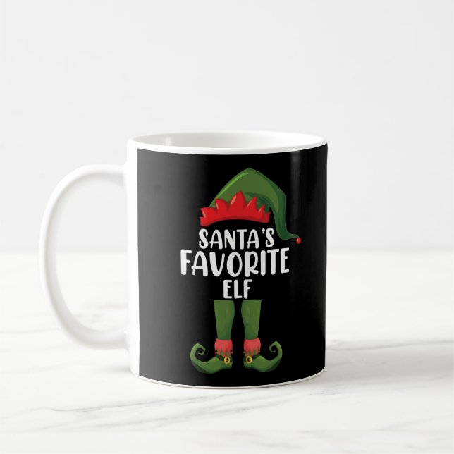 Santas Favorite Elf Matching Family jul Kaffemugg (Vänster)
