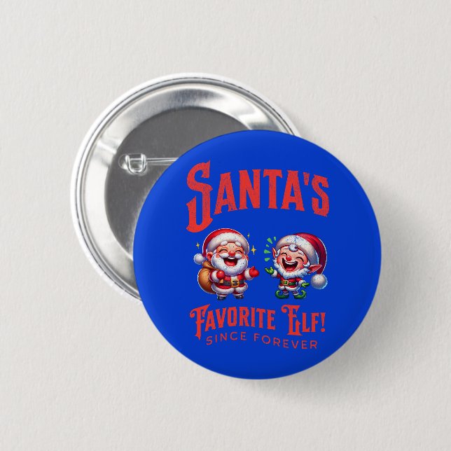 Santa's Favorite Elf sen Forever Knapp (Framsida & baksida)