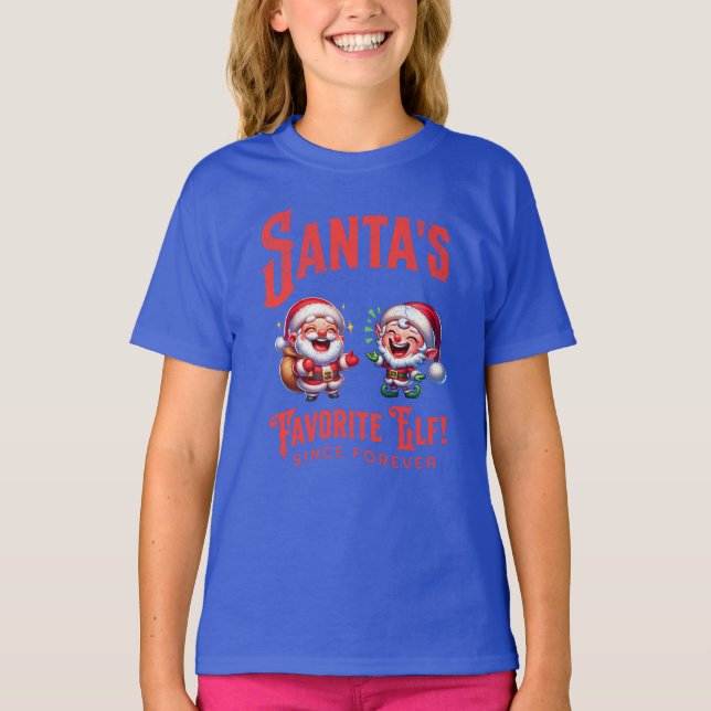 Santa's Favorite Elf sen Forever T Shirt (Framsida)