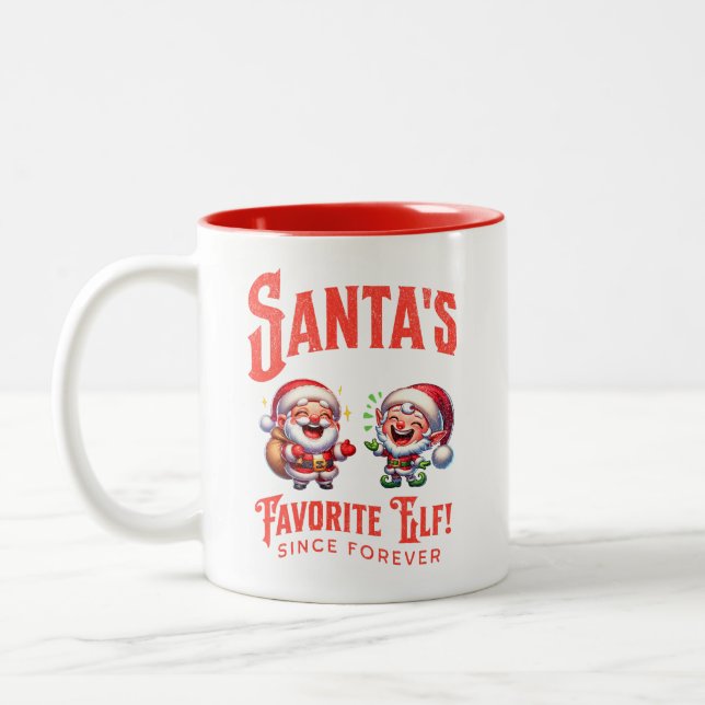 Santa's Favorite Elf sen Forever Två-Tonad Mugg (Vänster)