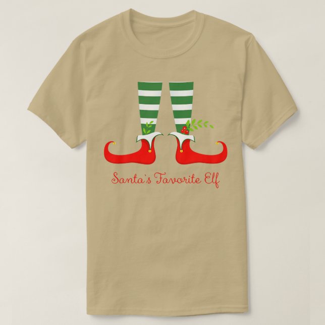 Santas Favorite Elf T Shirt (Design framsida)