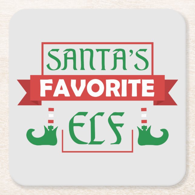 Santa's Favorite Elf Underlägg Papper Kvadrat (Framsidan)