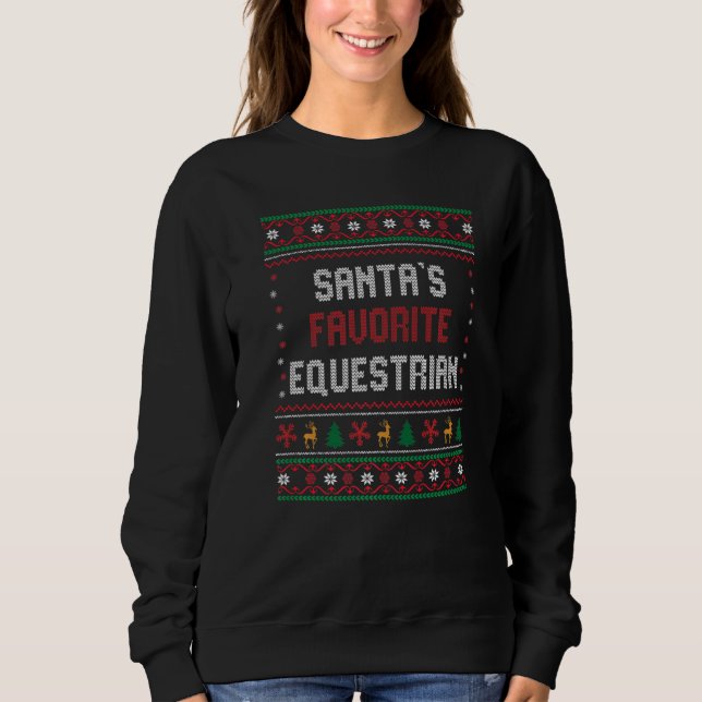 Santas Favorite Equestrian    Equestrian Chritsmas T Shirt (Framsida)