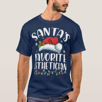 Santas Favorite Esthetician jul Santa Hat T Shirt