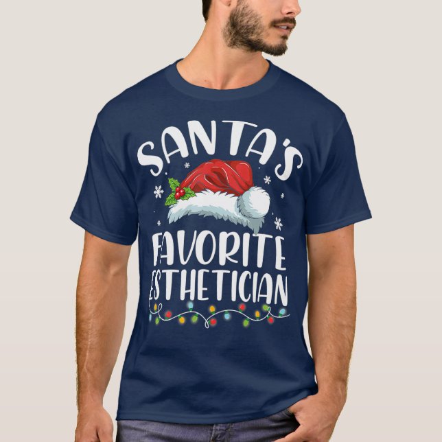 Santas Favorite Esthetician jul Santa Hat T Shirt (Framsida)