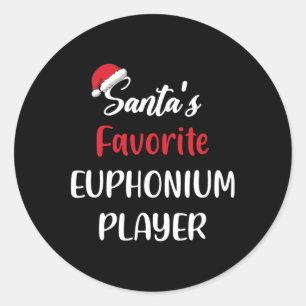 Santas Favorite Euphonium Player Gift jul EU Runt Klistermärke