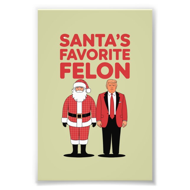 Santa's Favorite Felon Trump jul Republican Fototryck (Framsidan)