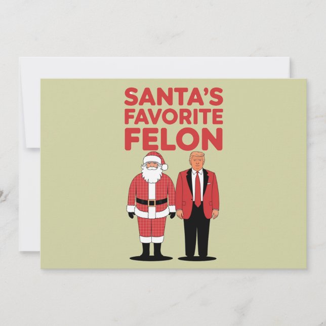 Santa's Favorite Felon Trump jul Republican Julkort (Framsida)