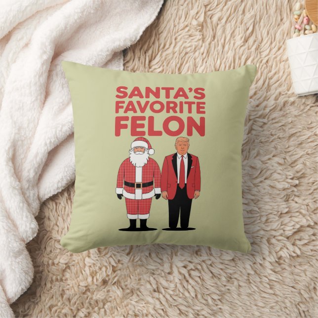 Santa's Favorite Felon Trump jul Republican Kudde (Filt)