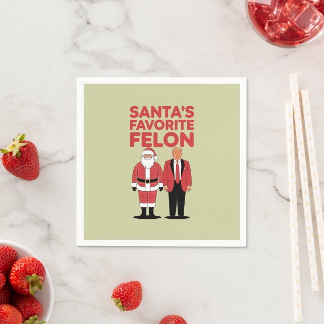 Santa's Favorite Felon Trump jul Republican Pappersservett (Insitu)