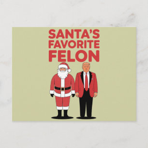 Santa's Favorite Felon Trump jul Republican Vykort