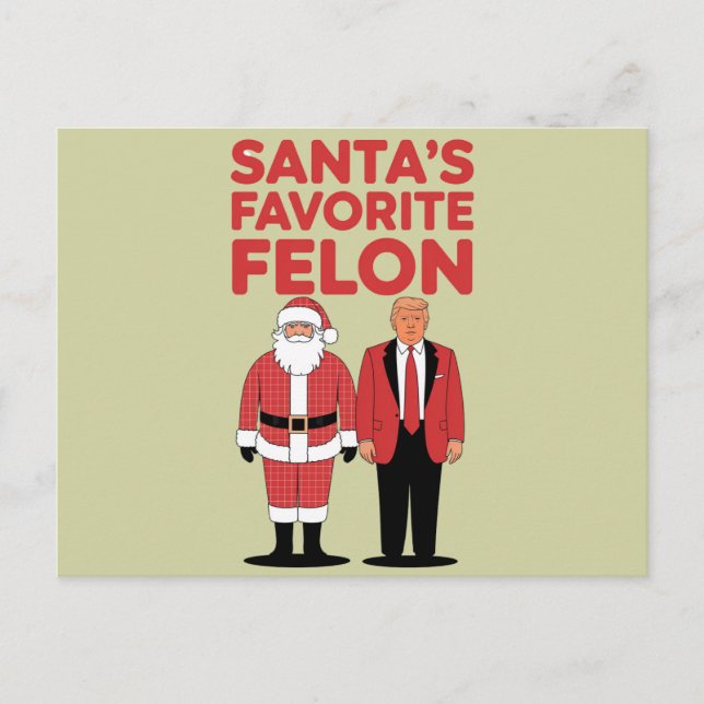 Santa's Favorite Felon Trump jul Republican Vykort (Framsida)