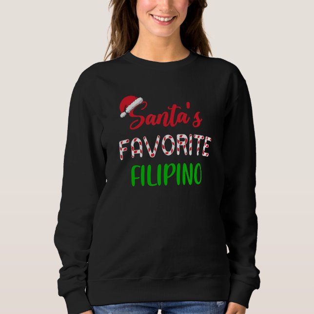 Santas Favorite Filipino     Chritsmas Xmas pajama T Shirt (Framsida)