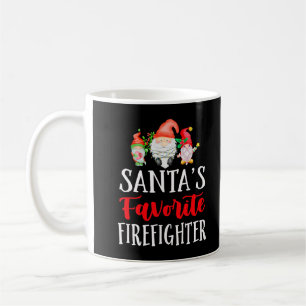Santa's Favorite Firefighter jul Funny Gnome Kaffemugg