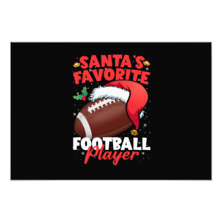 Santa's Favorite Football Player jul Pajama Fototryck