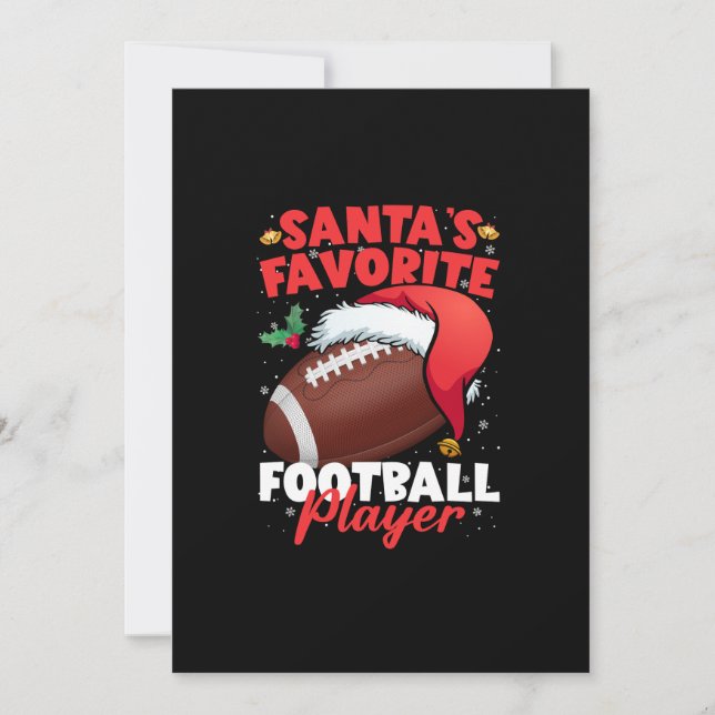 Santa's Favorite Football Player jul Pajama Inbjudningar (Framsida)