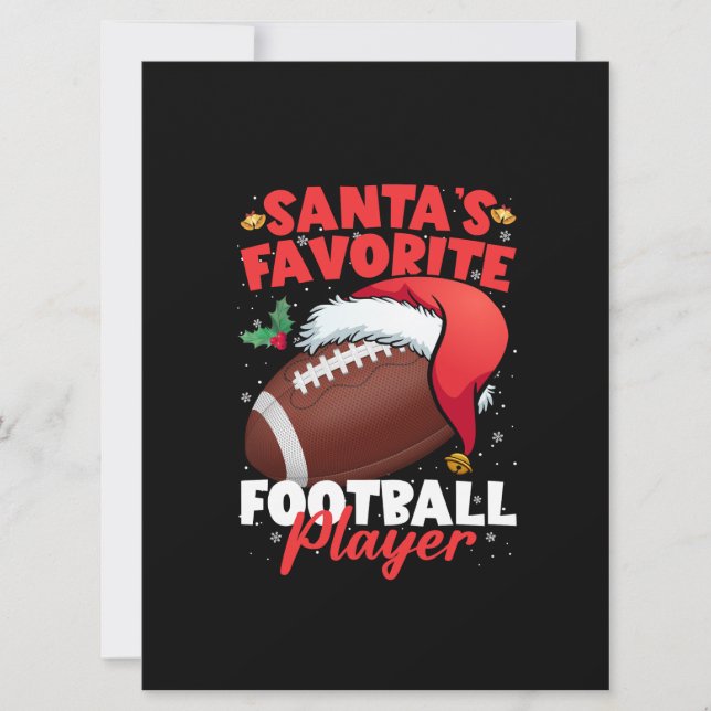 Santa's Favorite Football Player jul Pajama Kort (Framsida)
