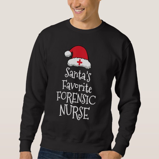Santas Favorite Forensic Nurse   Christmas     Lång Ärmad Tröja (Framsida)