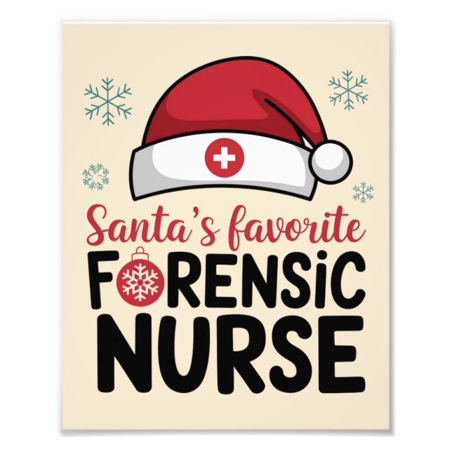 Santas Favorite Forensic Nurse Funny jul Fototryck (Framsidan)