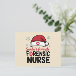 Santas Favorite Forensic Nurse Funny jul Helg Vykort