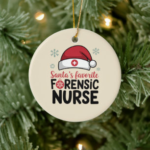 Santas Favorite Forensic Nurse Funny jul Julgransprydnad Keramik