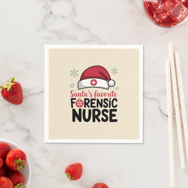 Santas Favorite Forensic Nurse Funny jul Pappersservett (Insitu)