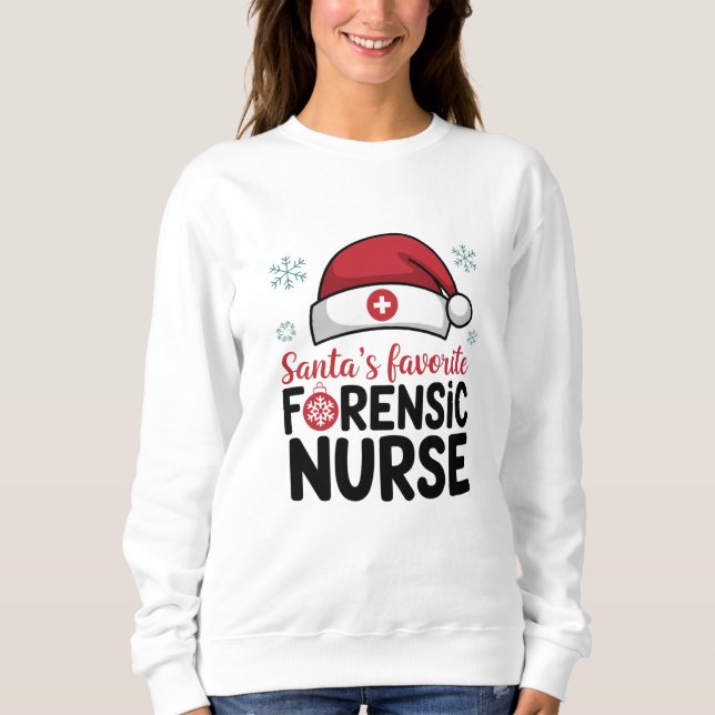 Santas Favorite Forensic Nurse Funny jul T Shirt (Framsida)
