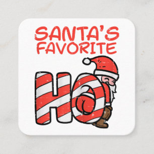 Santas Favorite Funny Naughty Vuxen jul Julafton Fyrkantigt Visitkort