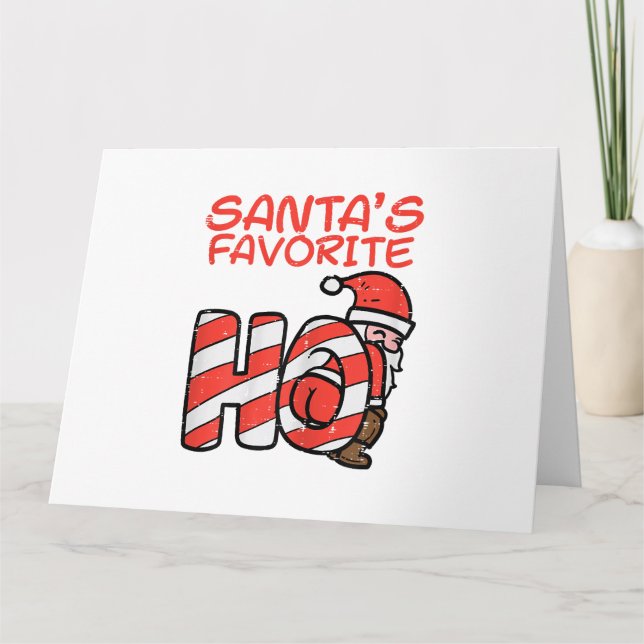 Santas Favorite Funny Naughty Vuxen jul Julafton Kort (Framsida)